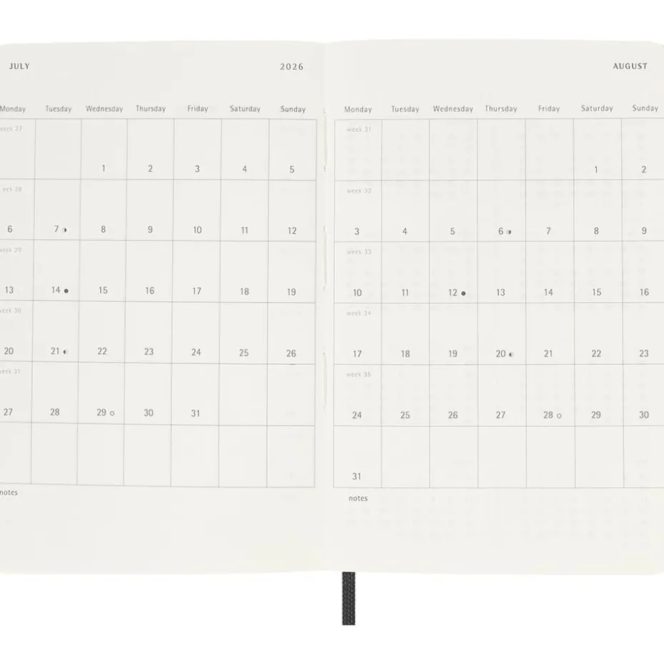 Moleskine Planner 2026 12m Soft P Måned Notat – Black
