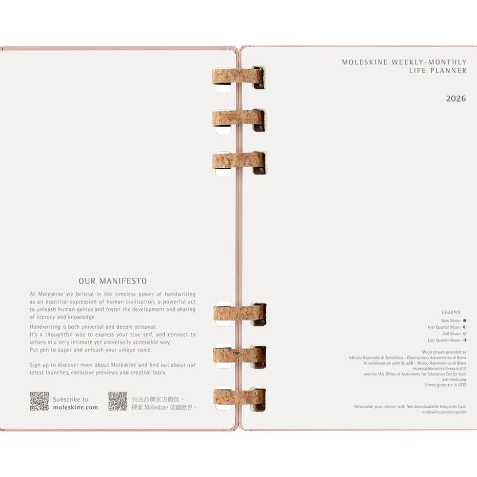 Moleskine Planner 2026 Spiral Solar 12m Hard L – Almond