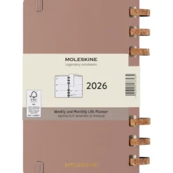 Moleskine Planner 2026 Spiral Solar 12m Hard L – Almond