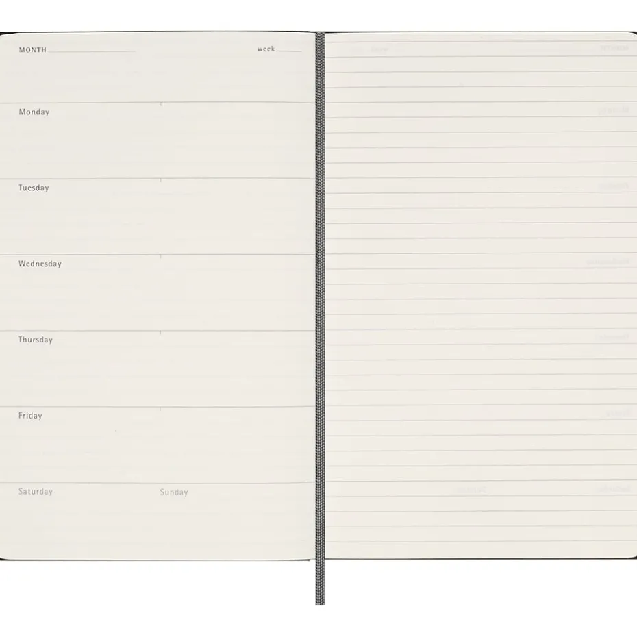 Moleskine Planner Undated Hard L Uke Notat – Black