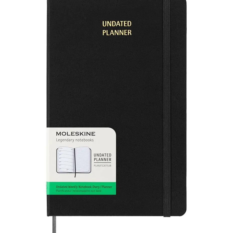 Moleskine Planner Undated Hard L Uke Notat – Black