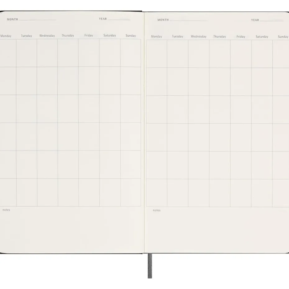 Moleskine Planner Undated Hard L Uke Notat – Black