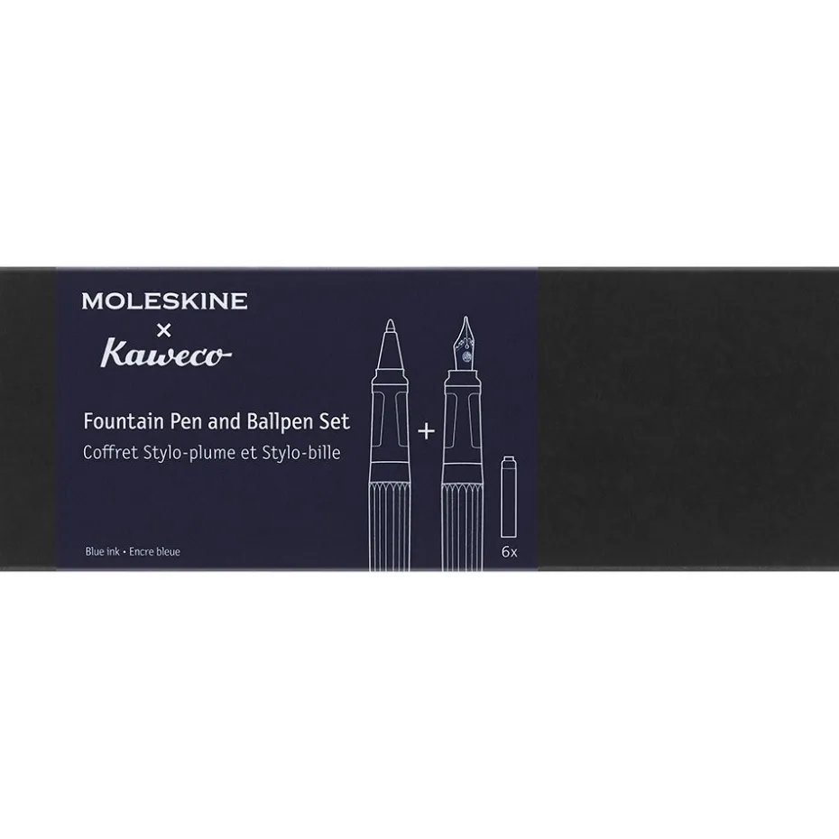 Moleskine X Kaweco Pen Set – Medium Nib – Blue