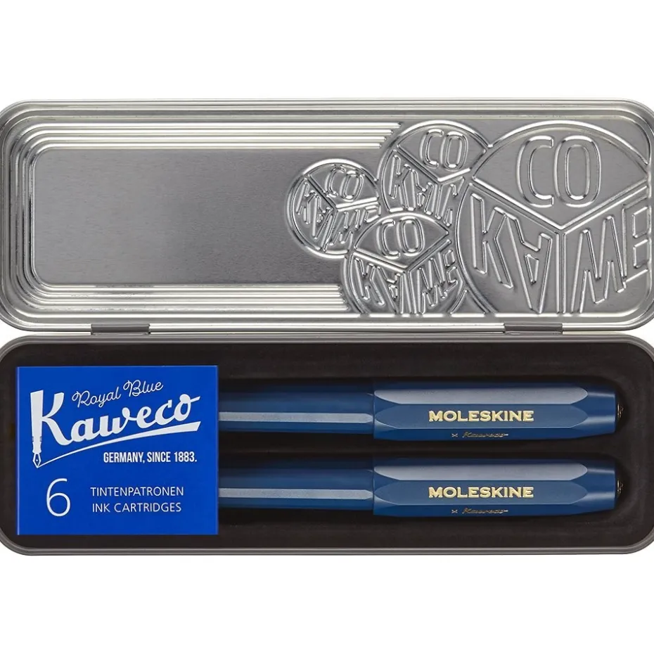 Moleskine X Kaweco Pen Set – Medium Nib – Blue