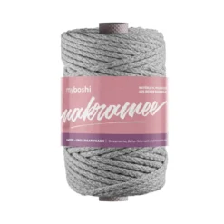 Myboshi Makramégarn Flettet 4mm 50m – Light Grey