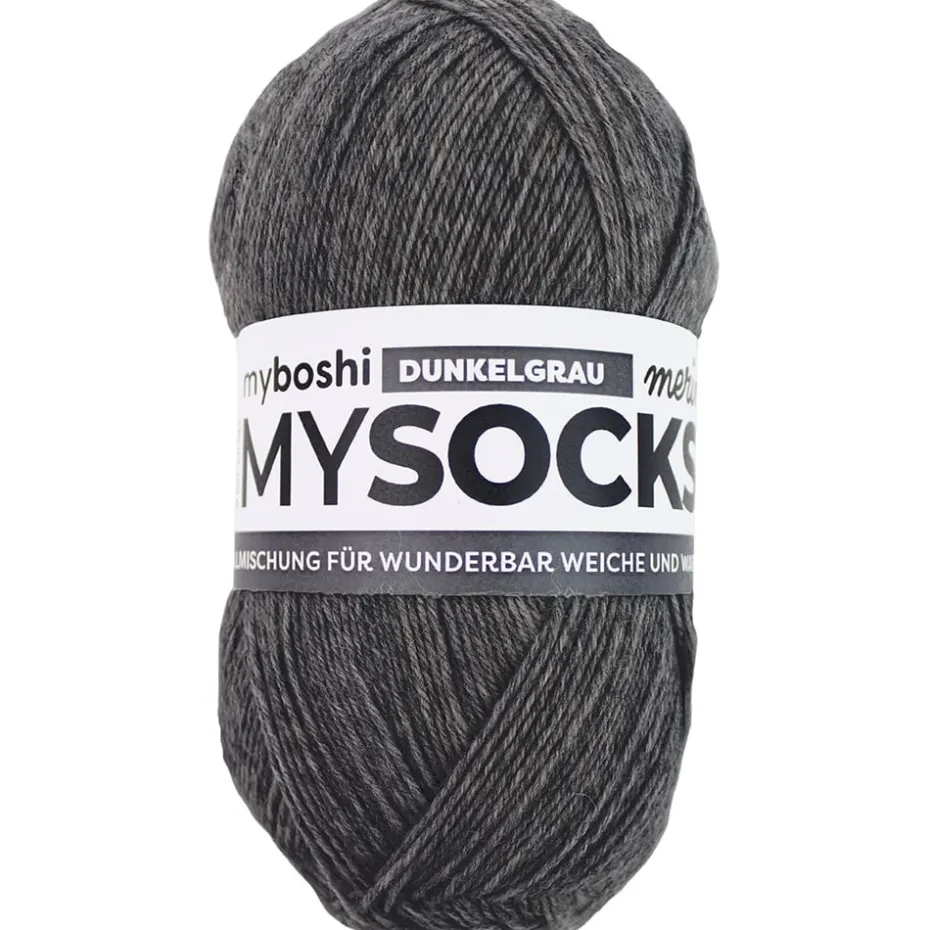 Myboshi Mysocks Merino Sokkegarn 100g – Mørk grå
