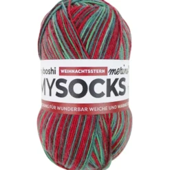 Myboshi Mysocks Merino Sokkegarn 100g – Poinsettia