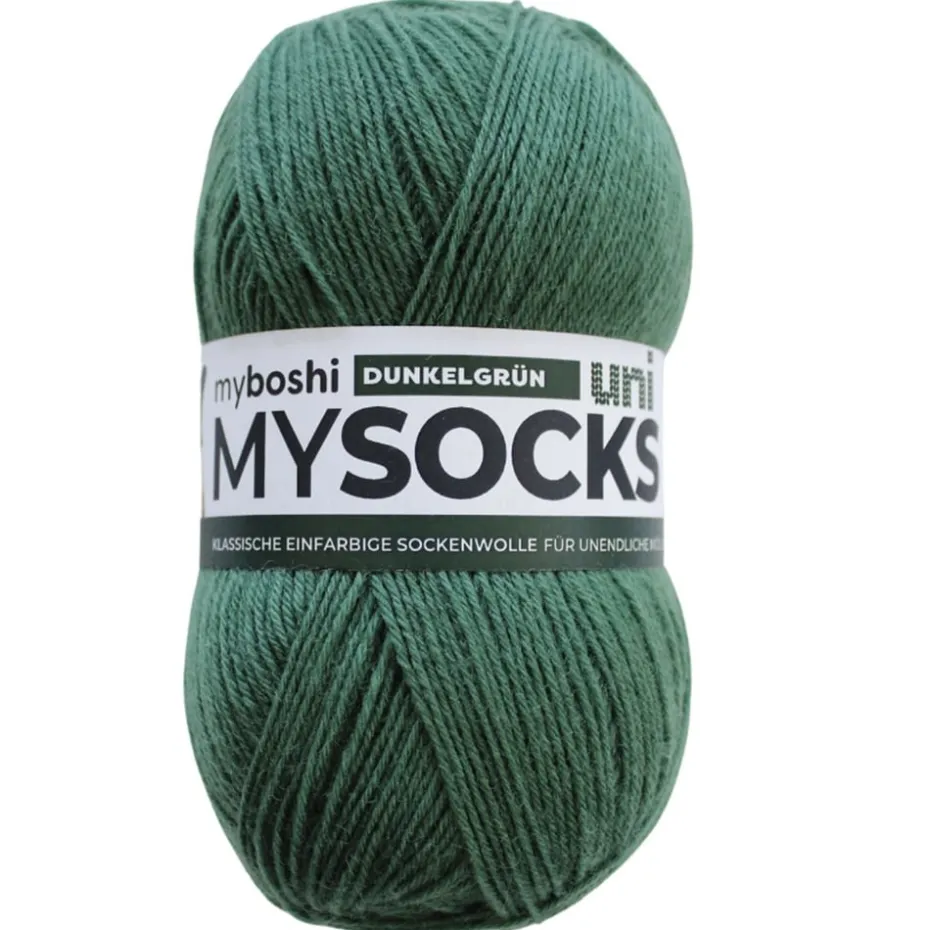 Myboshi Mysocks Uni Sokkegarn 100g – Mørk grønn