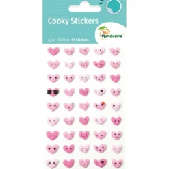 My Mandarine Cooky klistremerker – Hjerter med fjes