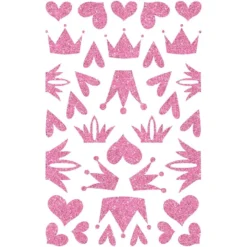 My Mandarine Glitty Klistremerker 4ark – Krone/hjerte rosa