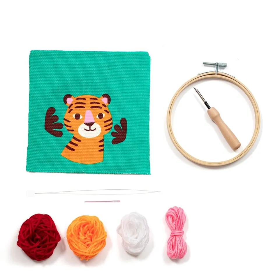 My Mandarine Punch needle sett 18x18cm – Tiger