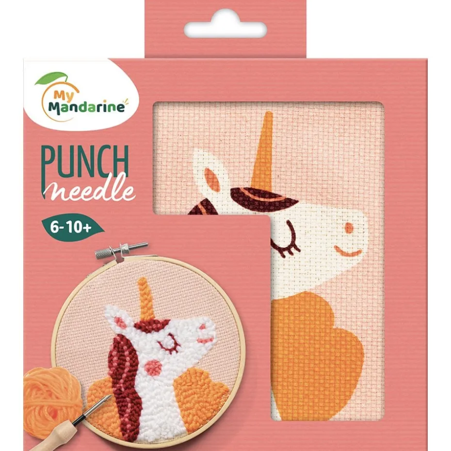 My Mandarine Punch needle sett 18x18cm – Unicorn