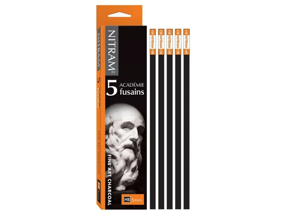 NITRAM Charcoal – HB – 5x5x152mm – 5stk