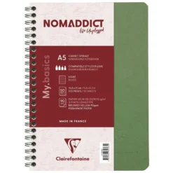 Nomaddict Notatbok Spiral A5 linjer – Grønn