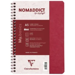 Nomaddict Notatbok Spiral A5 linjer – Rød