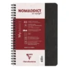 Nomaddict Notatbok Spiral A5 linjer – 3 lommer – Sort