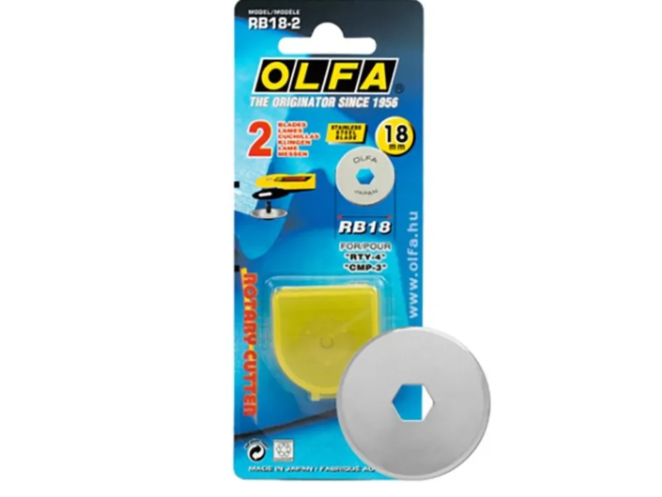 OLFA Rotary Cutter 18mm RB18-2 – 2 reserveblad