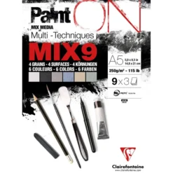 PaintON Mix Media Papirblokk MIX9 – 27ark 250g – A5