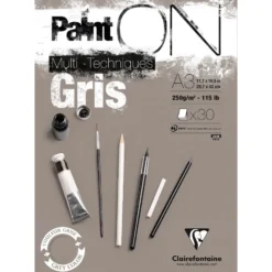 PaintON Mix Media Papirblokk Grey – 30ark 250g – A3