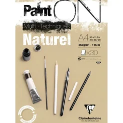 PaintON Mix Media Papirblokk Natur – 30ark 250g – A4