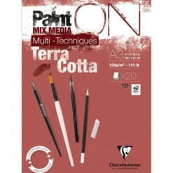 PaintON Mix Media Papirblokk Terracotta – 20ark 250g – A3