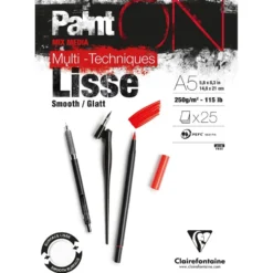 PaintON Mix Media Papirblokk Glatt – 25ark 250g – A5