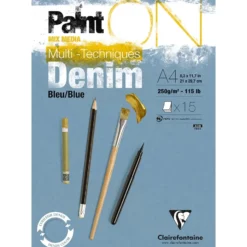 PaintON Mix Media Papirblokk Denim Blue – 15ark 250g – A4