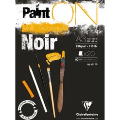 PaintON Mix Media Papirblokk Black – 20ark 250g – A3
