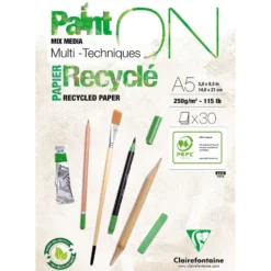 PaintON Mix Media Papirblokk Resirkulert – 30ark 250g – A5