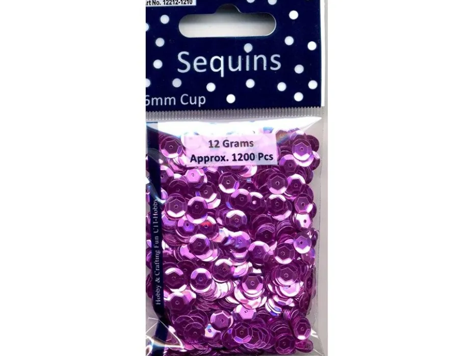 Paljetter Cup – 6mm 12g – Fuchsia