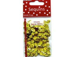Paljetter Cup – 6mm 8g – Glitter gull