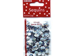 Paljetter Cup – 6mm 8g – Glitter sølv