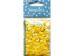 Paljetter Cup – 6mm 10g – Gul AB
