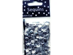 Paljetter Cup – 6mm 12g – Sølv
