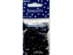 Paljetter Cup – 6mm 12g – Sort