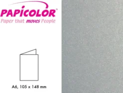Papicolor Doble kort A6 – 334 Metallic Silver – 6stk