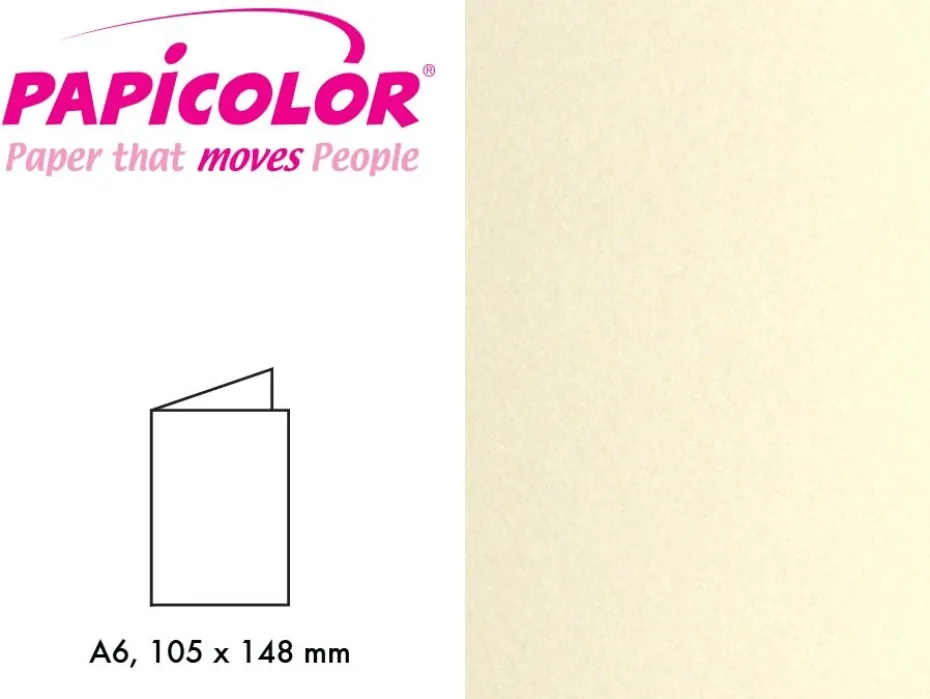 Papicolor Doble kort A6 – 331 Metallic Ivory – 6stk