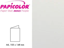 Papicolor Doble kort A6 – 330 Metallic Perlehvit – 6stk