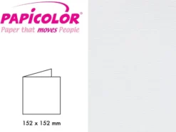Papicolor Doble kort 152x152mm – 930 Hvit – 6stk
