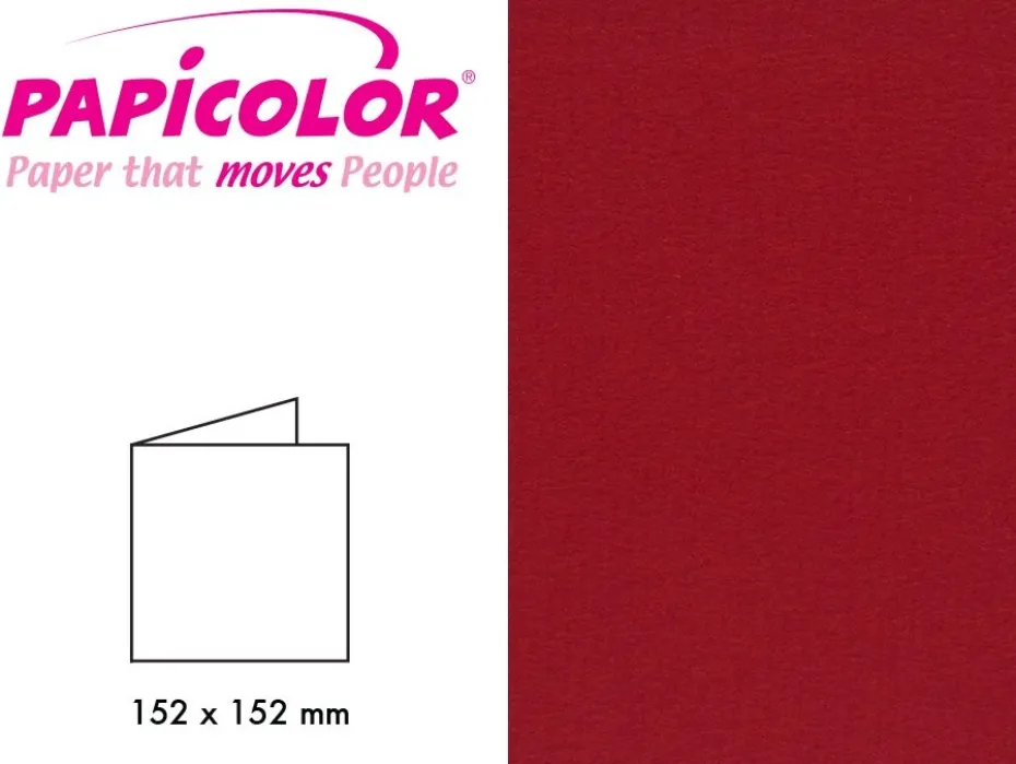Papicolor Doble kort 152x152mm – 943 Julerød – 6stk