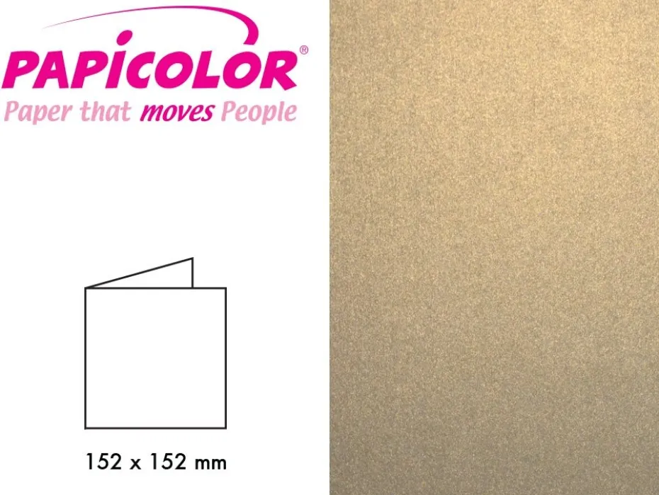 Papicolor Doble kort 152x152mm – 338 Metallic Gull – 6stk