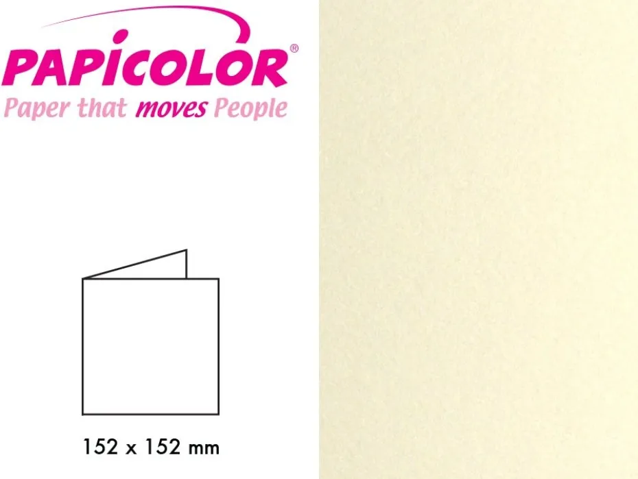 Papicolor Doble kort 152x152mm – 331 Metallic Ivory – 6stk