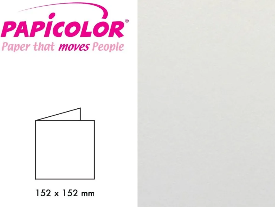 Papicolor Doble kort 152x152mm – 330 Metallic Perlehvit-6stk