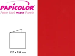 Papicolor Doble kort 152x152mm – 918 Rød – 6stk