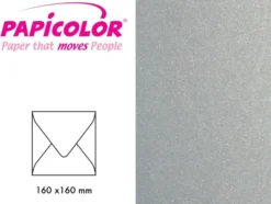 Papicolor Konvolutt 160x160mm – 334 Metallic Sølv – 6stk