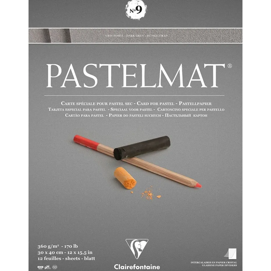 Pastelmat Pastellblokk – 30x40cm 12ark 360g – No 9 Mørk grå