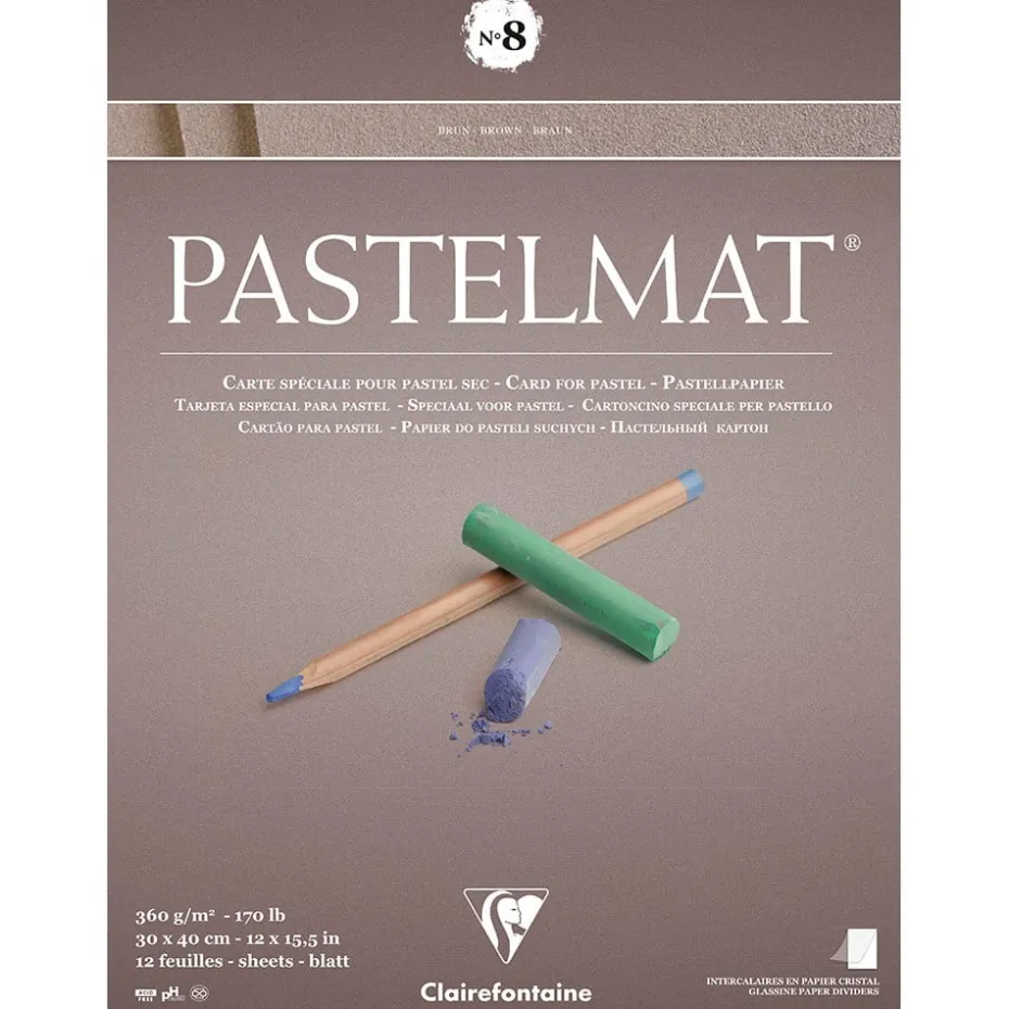 Pastelmat Pastellblokk – 30x40cm 12ark 360g – No 8 Brun