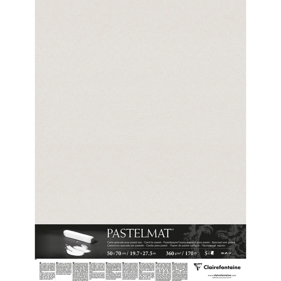 Pastelmat Pastellpapir – 50x70cm 5ark 360g – Light grey
