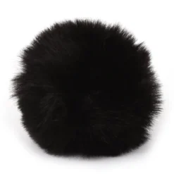 Pelsdusk til lue – Imitasjon – 8cm – Sort