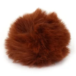 Pelsdusk til lue – Imitasjon – 8cm – Mørk brun